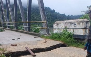 Jembatan Penghubung Kabutan Konawe Dan Koltim Lonsosr nyaris Terputus