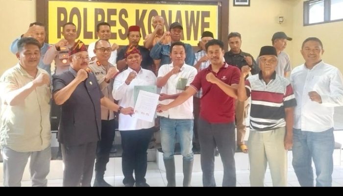 Polres Konawe Fasilitasi Mediasi, Sengketa Lahan PT SJAP dan Masyarakat Berujung Kesepakatan Damai